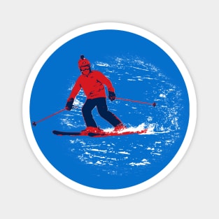 Let's Ski! - Downhill Skier Magnet